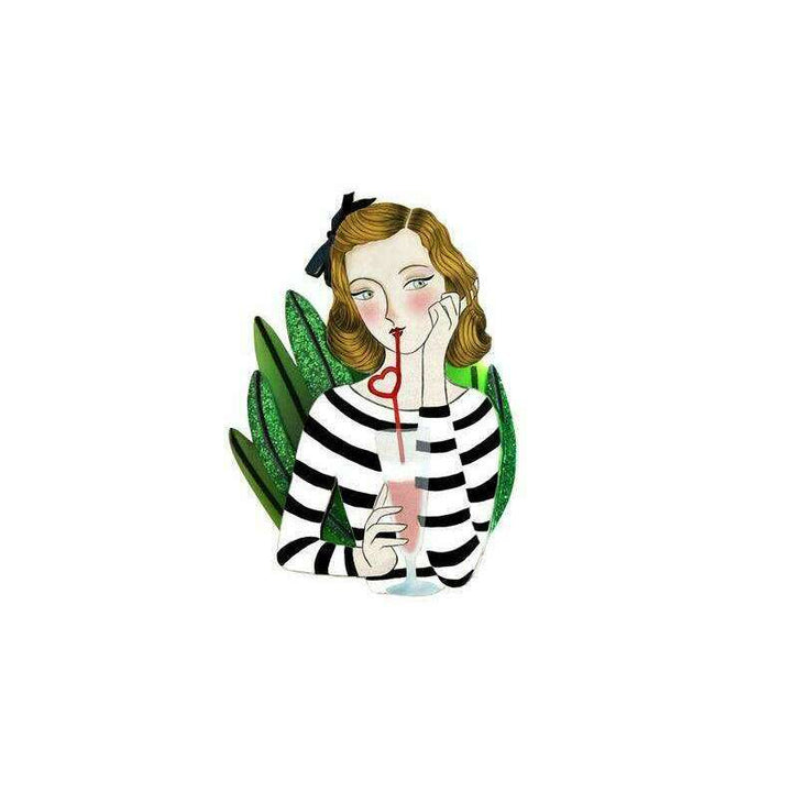 PinUp with Milkshake Brooch by Laliblue - Quirks!