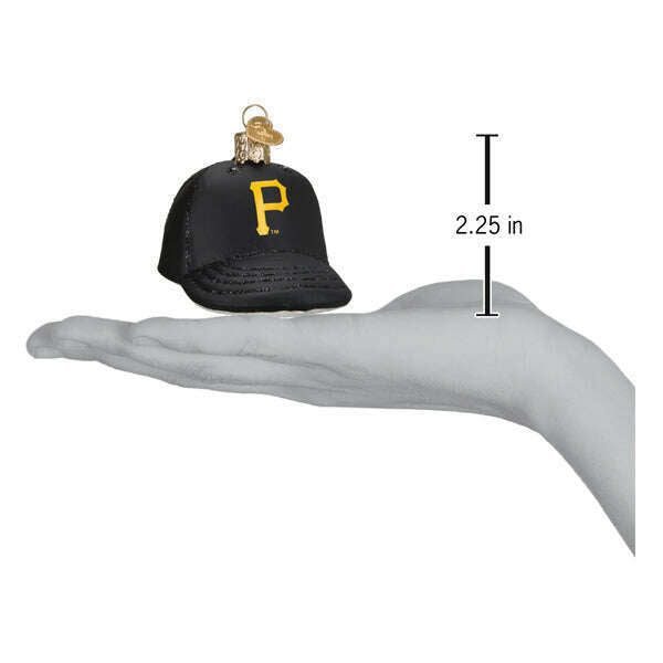 Old World Christmas Pittsburgh Pirates Baseball Cap Blown Glass Ornament