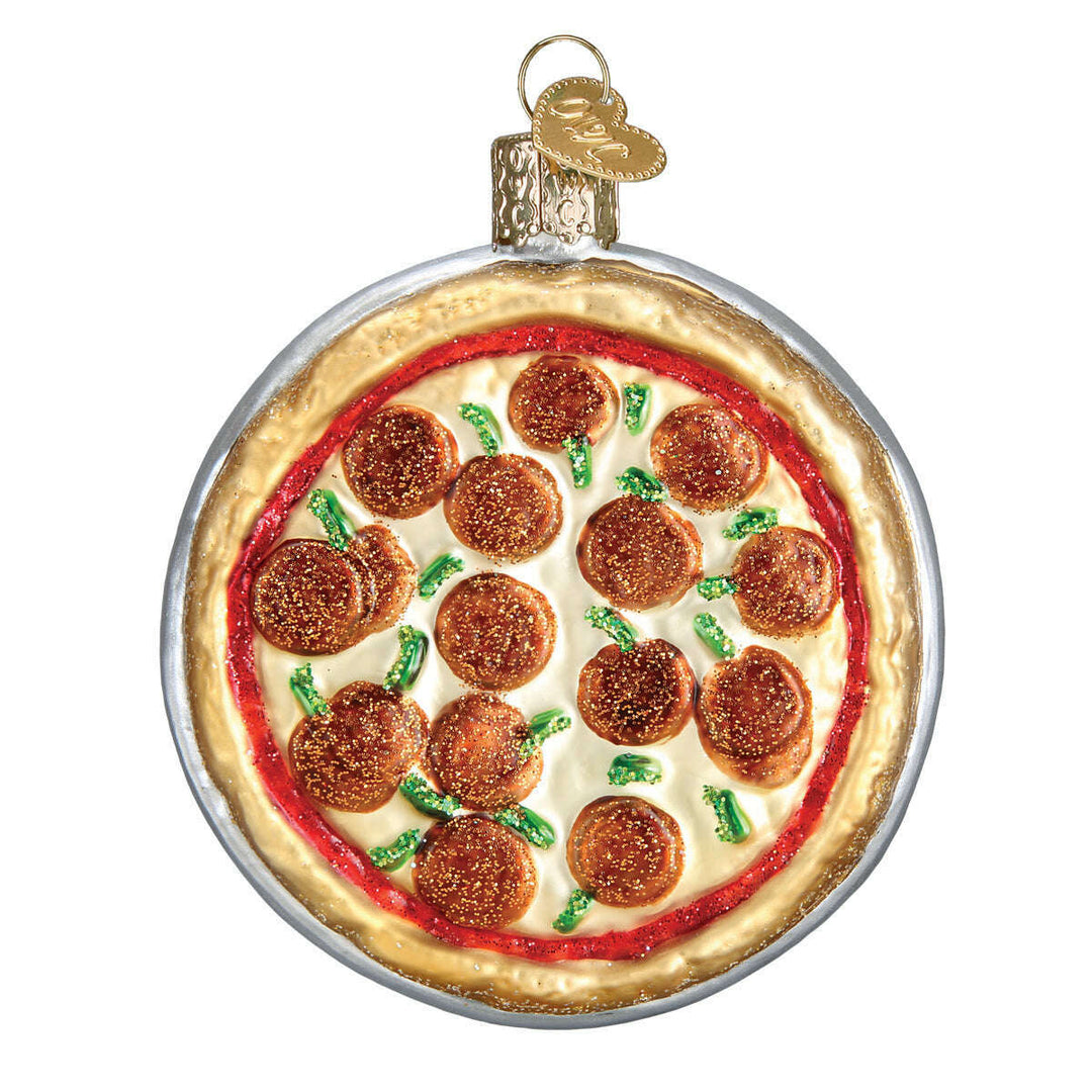 Old World Christmas Pizza Pie Blown Glass Ornament