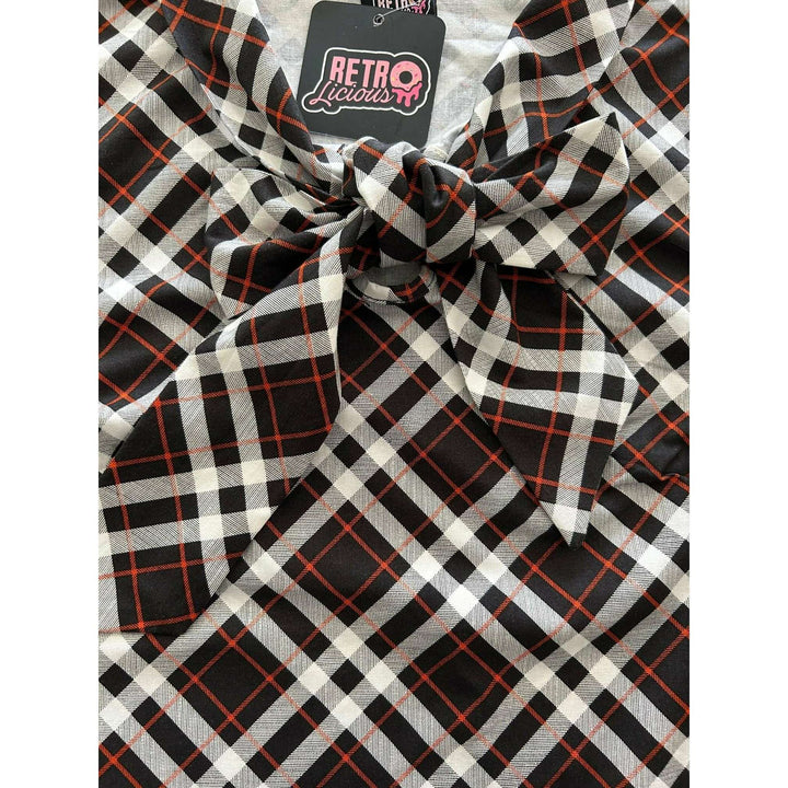 Plaid Bow Top