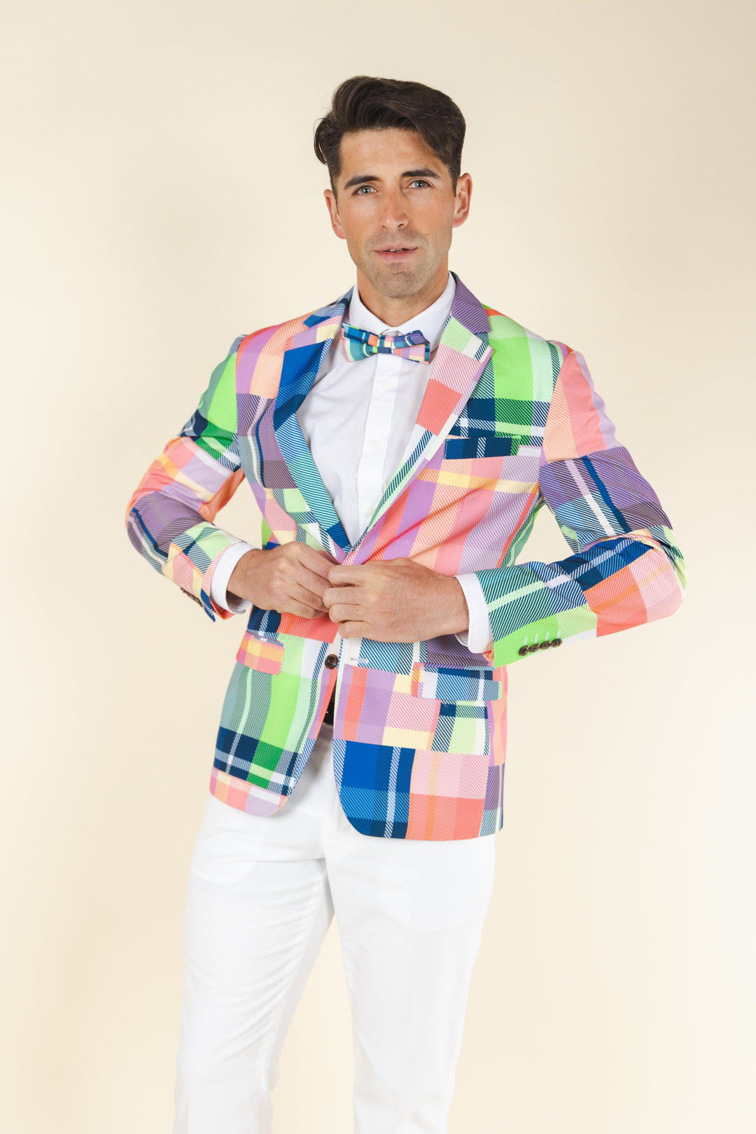 The Plaid To The Bone | Plaid Patchwork Suit