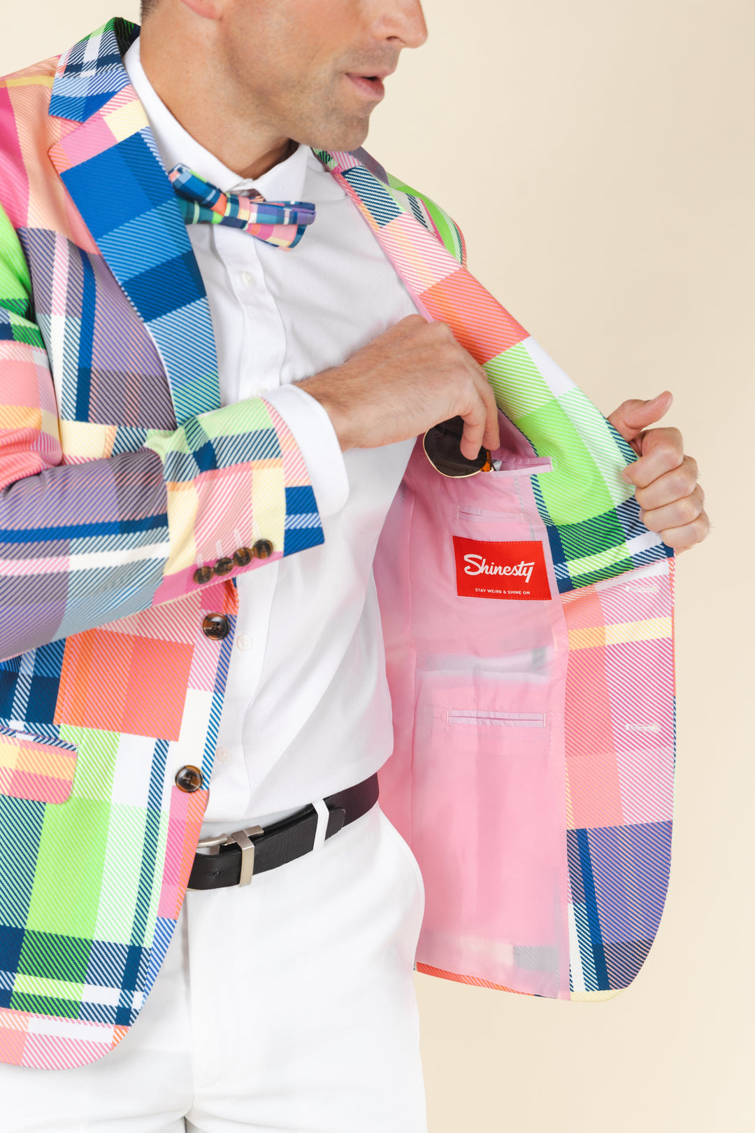 The Plaid To The Bone | Plaid Patchwork Suit