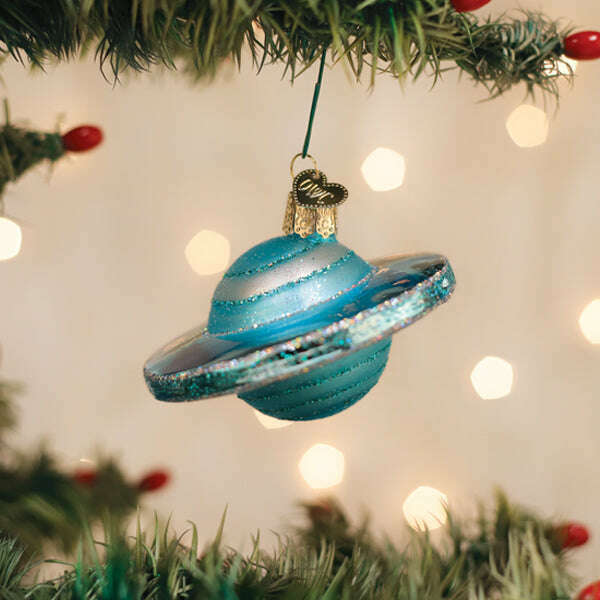 Old World Christmas Planet Uranus Blown Glass Ornament