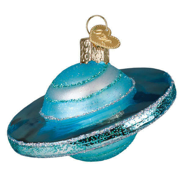 Old World Christmas Planet Uranus Blown Glass Ornament