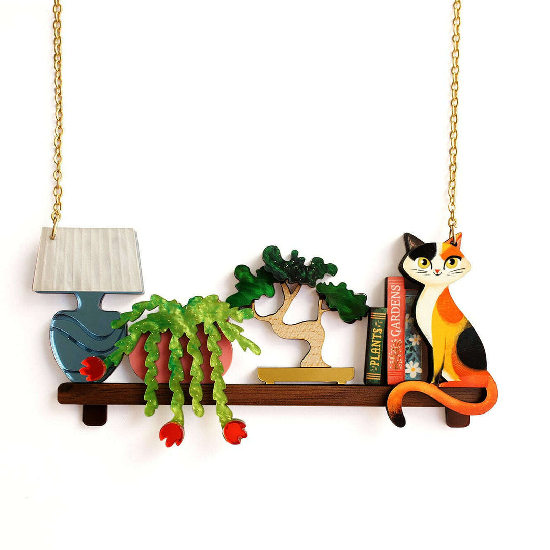 Plant Shelf and Cat Necklace