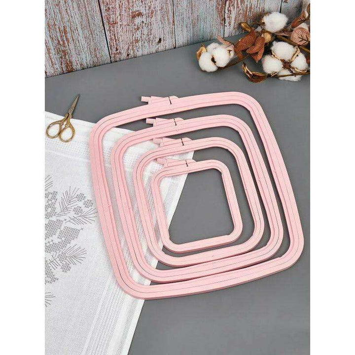 Plastic Square Hoop Nurge 170-12 Pastel Pink