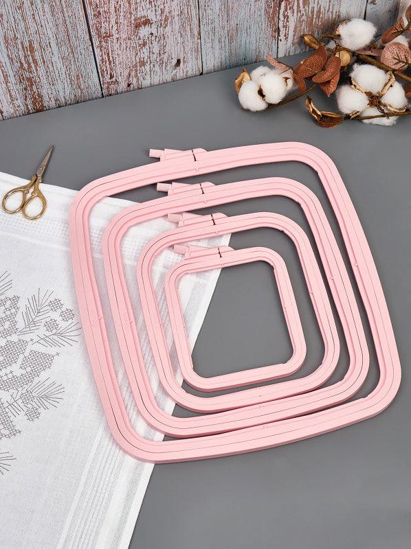 Plastic Square Hoop Nurge 170-13 Pastel Pink