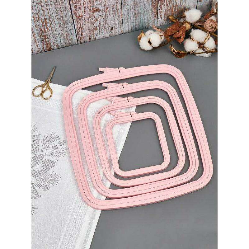 Plastic Square Hoop Nurge 170-13 Pastel Pink