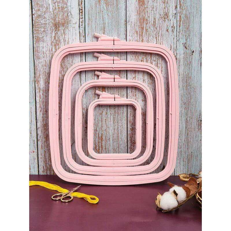 Plastic Square Hoop Nurge 170-14 Pastel Pink