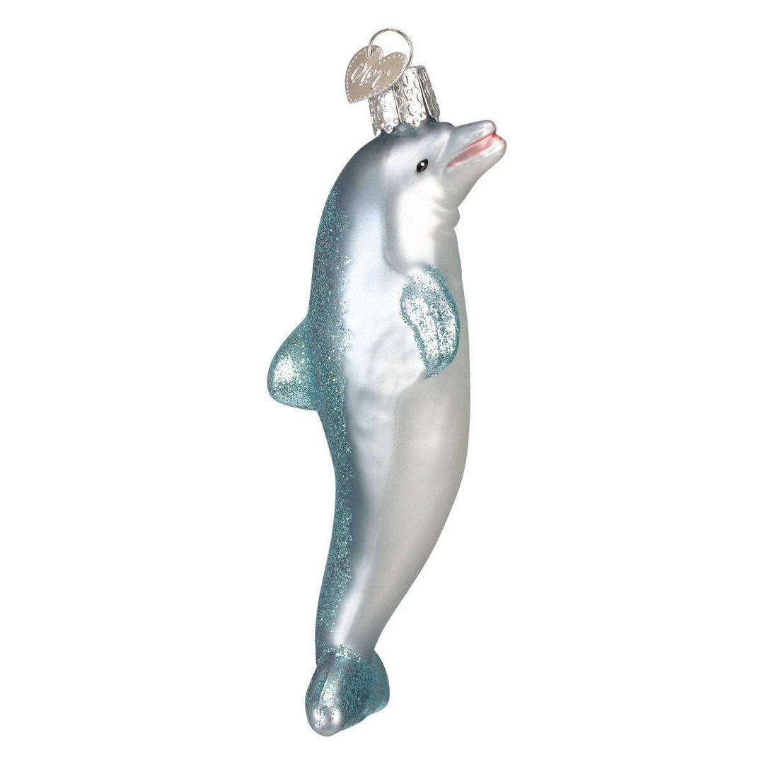 Old World Christmas Playful Dolphin Blown Glass Ornament