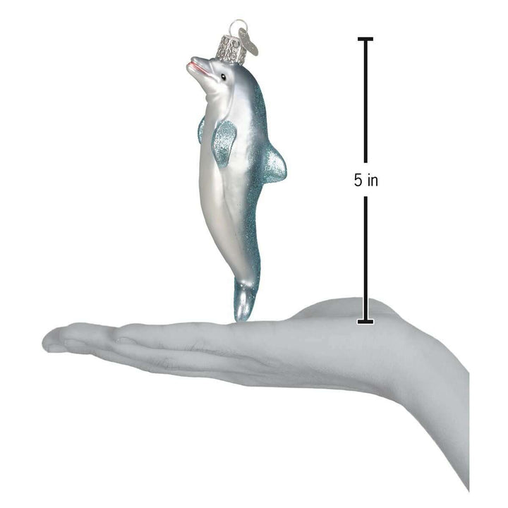 Old World Christmas Playful Dolphin Blown Glass Ornament