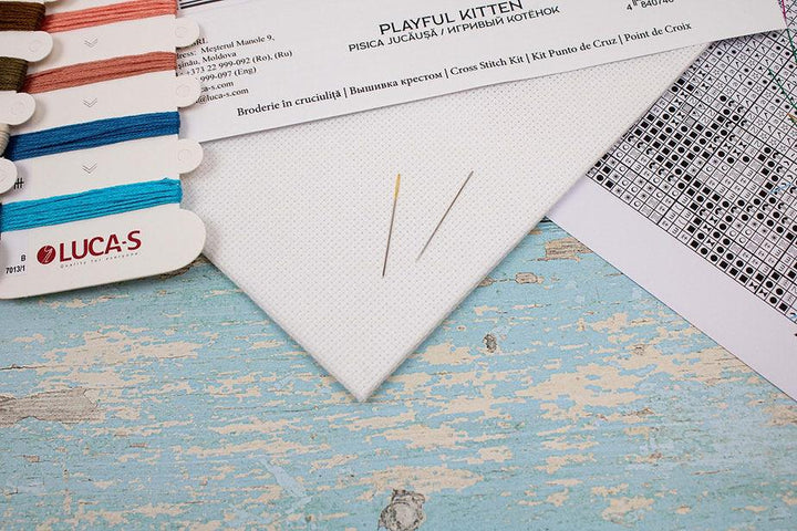 Playful Kitten B7013L Counted Cross-Stitch Kit