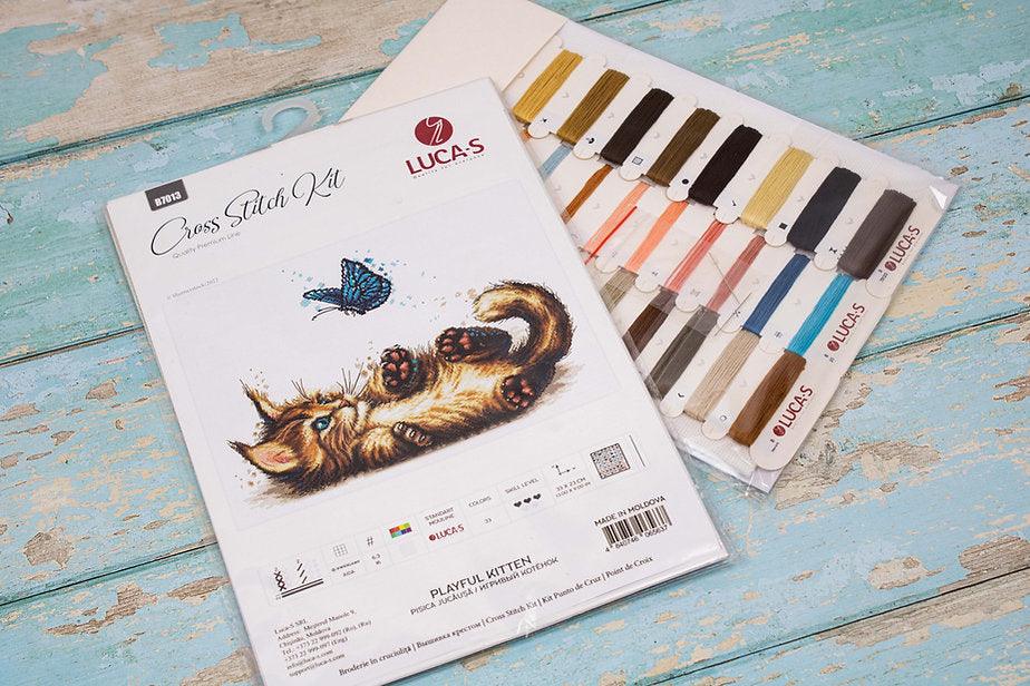 Playful Kitten B7013L Counted Cross-Stitch Kit