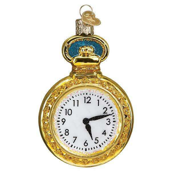 Old World Christmas Pocket Watch Blown Glass Ornament