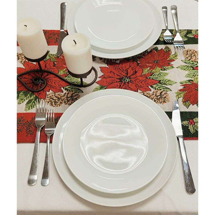 Poinsettia Christmas Table Runner F07M5-8G