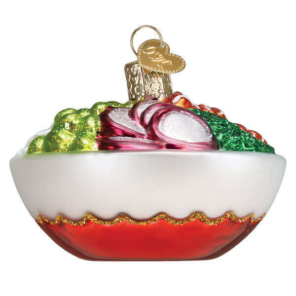 Old World Christmas Poke Bowl Blown Glass Ornament