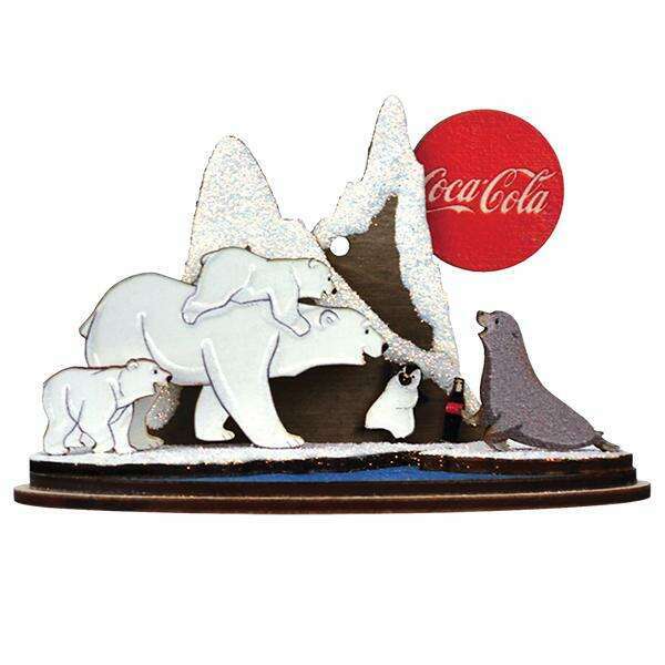 Old World Christmas Polar Bears on Ice Blown Glass Ornament
