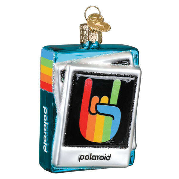 Old World Christmas Polaroid Film Box Blown Glass Ornament