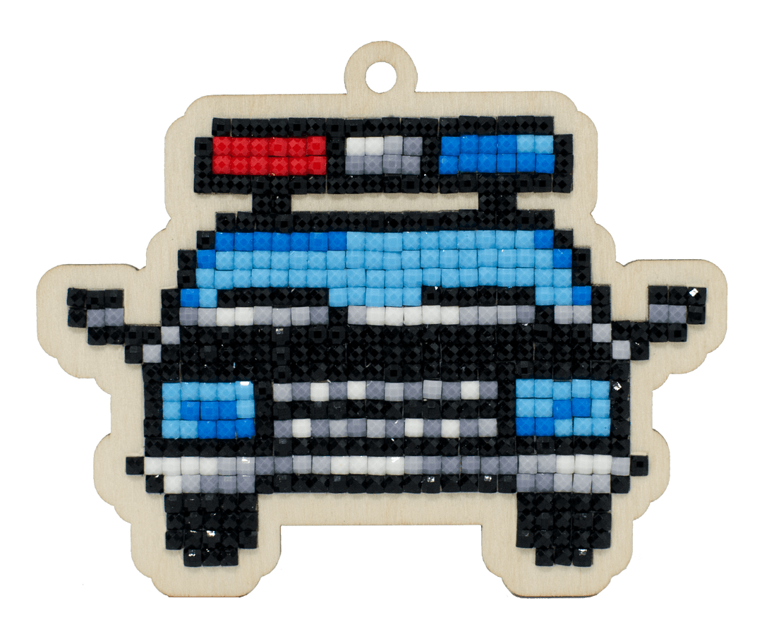 Police Car CSw385 Diamond Painting on Plywood Kit