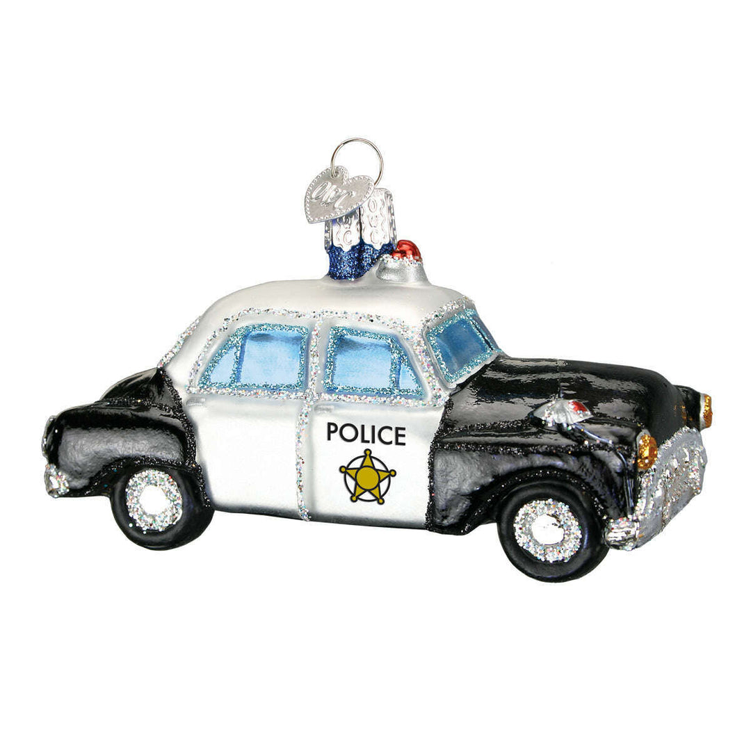Old World Christmas Police Car Blown Glass Ornament