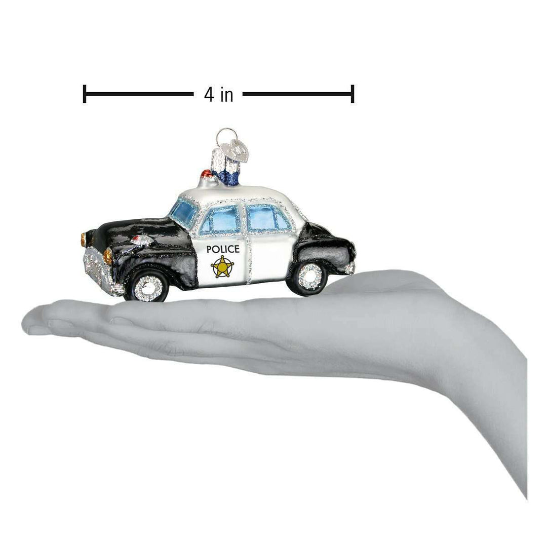 Old World Christmas Police Car Blown Glass Ornament