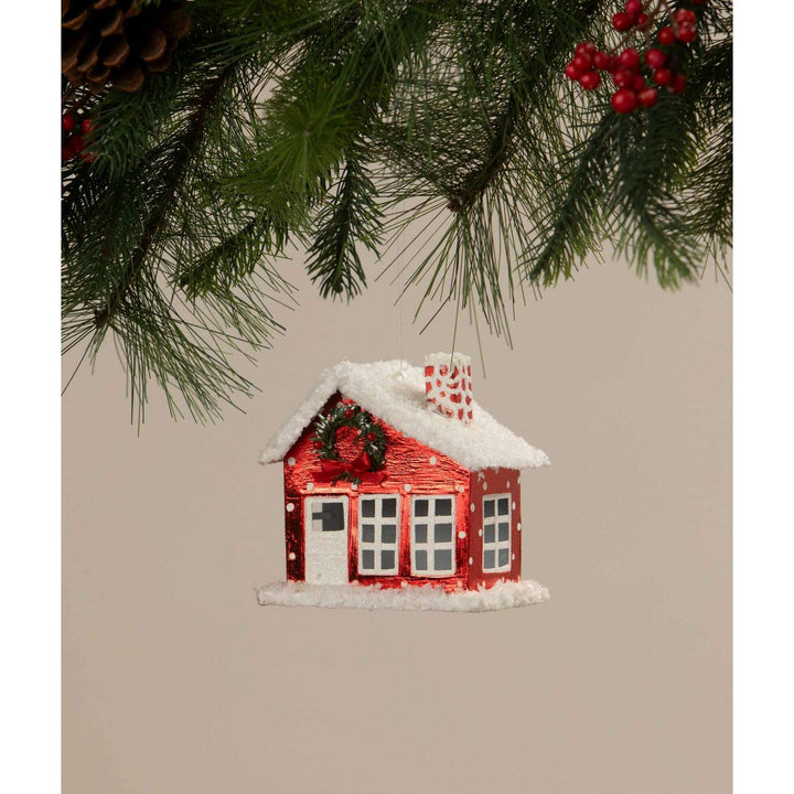 Polka Dot Tin House Ornament by Bethany Lowe Designs, christmas decor