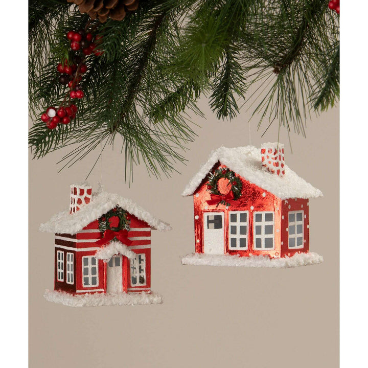 Polka Dot Tin House Ornament by Bethany Lowe Designs, image 3