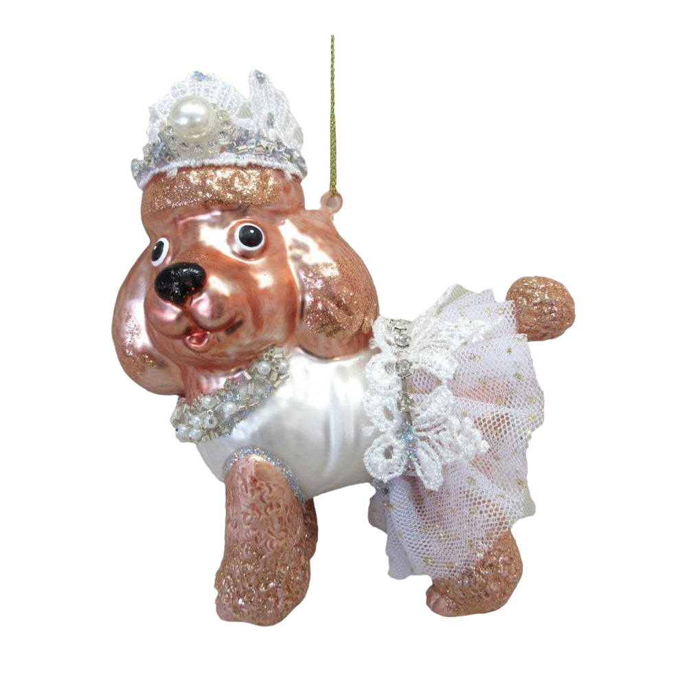 Poodle in Princess Costume Ornament by December Diamonds