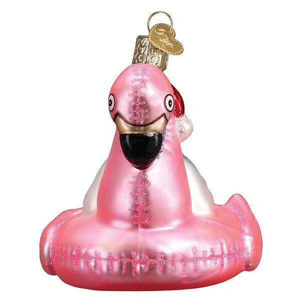 Old World Christmas Pool Float Snowman Blown Glass Ornament