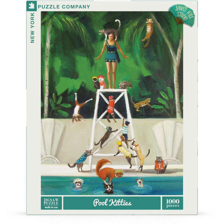 Pool Kitties Puzzle Featuring Artwork of Janet Hill