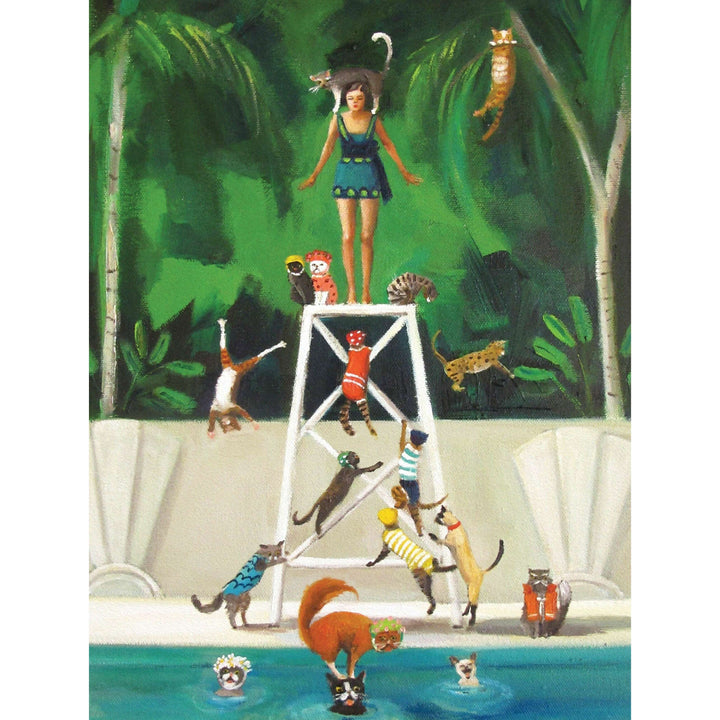 Pool Kitties Puzzle Featuring Artwork of Janet Hill