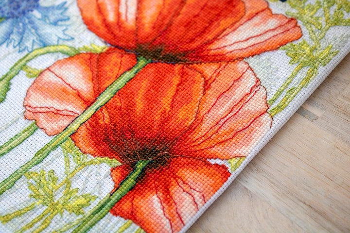 Poppies and Butterflies BU4018L Counted Cross-Stitch Kit