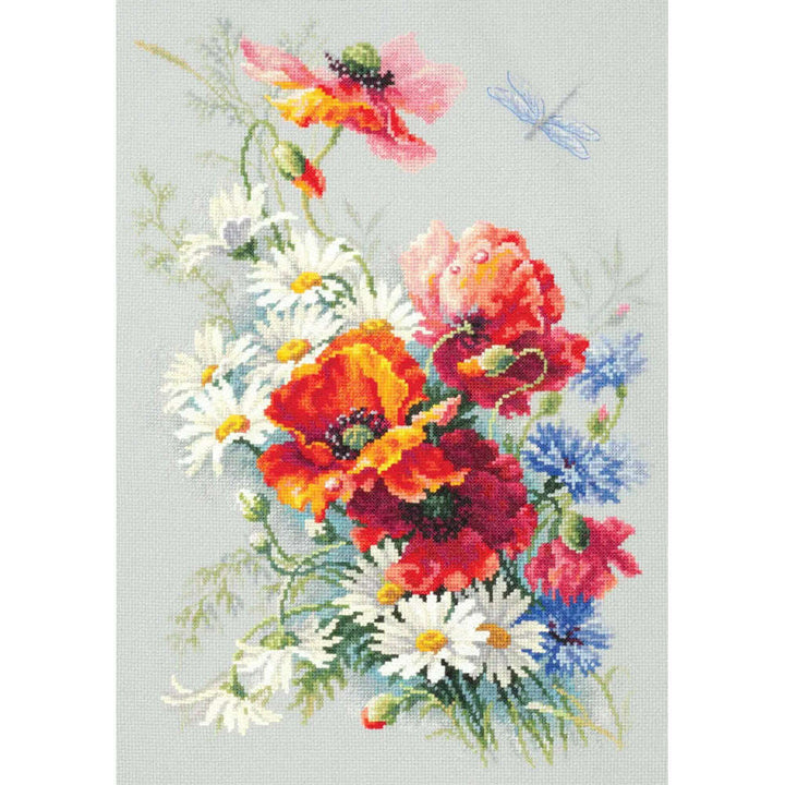 Poppies and Daisies 100-061 Counted Cross-Stitch Kit