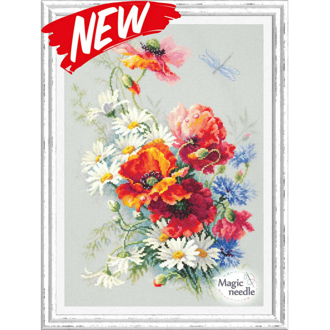 Poppies and Daisies 100-061 Counted Cross-Stitch Kit