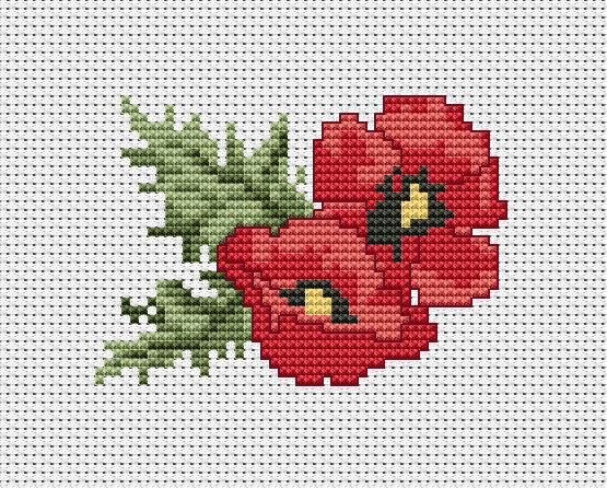 Poppies B023L Counted Cross-Stitch Kit
