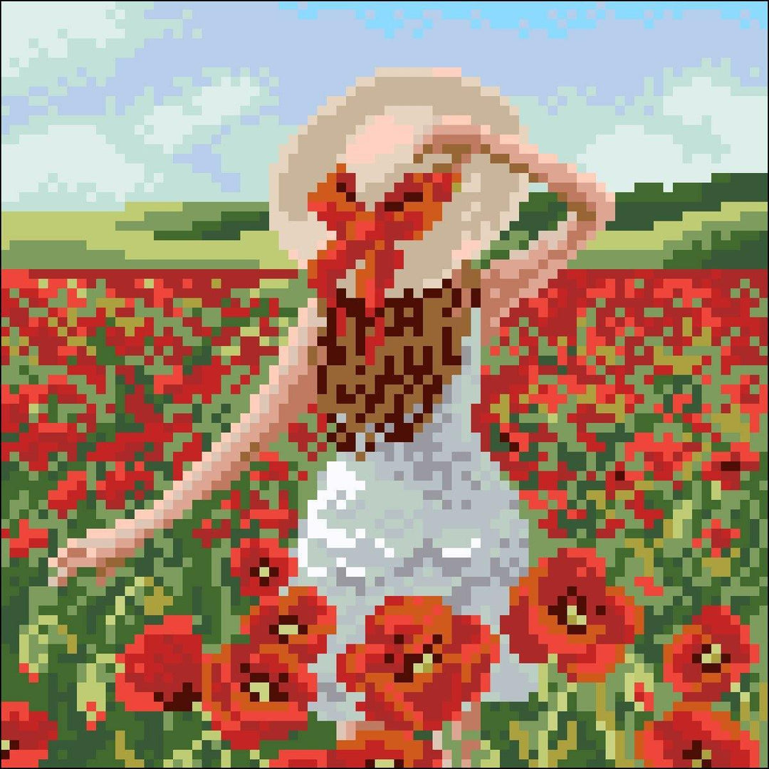 Poppy Field CS2627 7.9 x 7.9 inches Crafting Spark Diamond Painting Kit