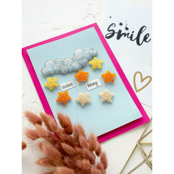 Postcard cross-stitch kit - Among stars and clouds AOO-001