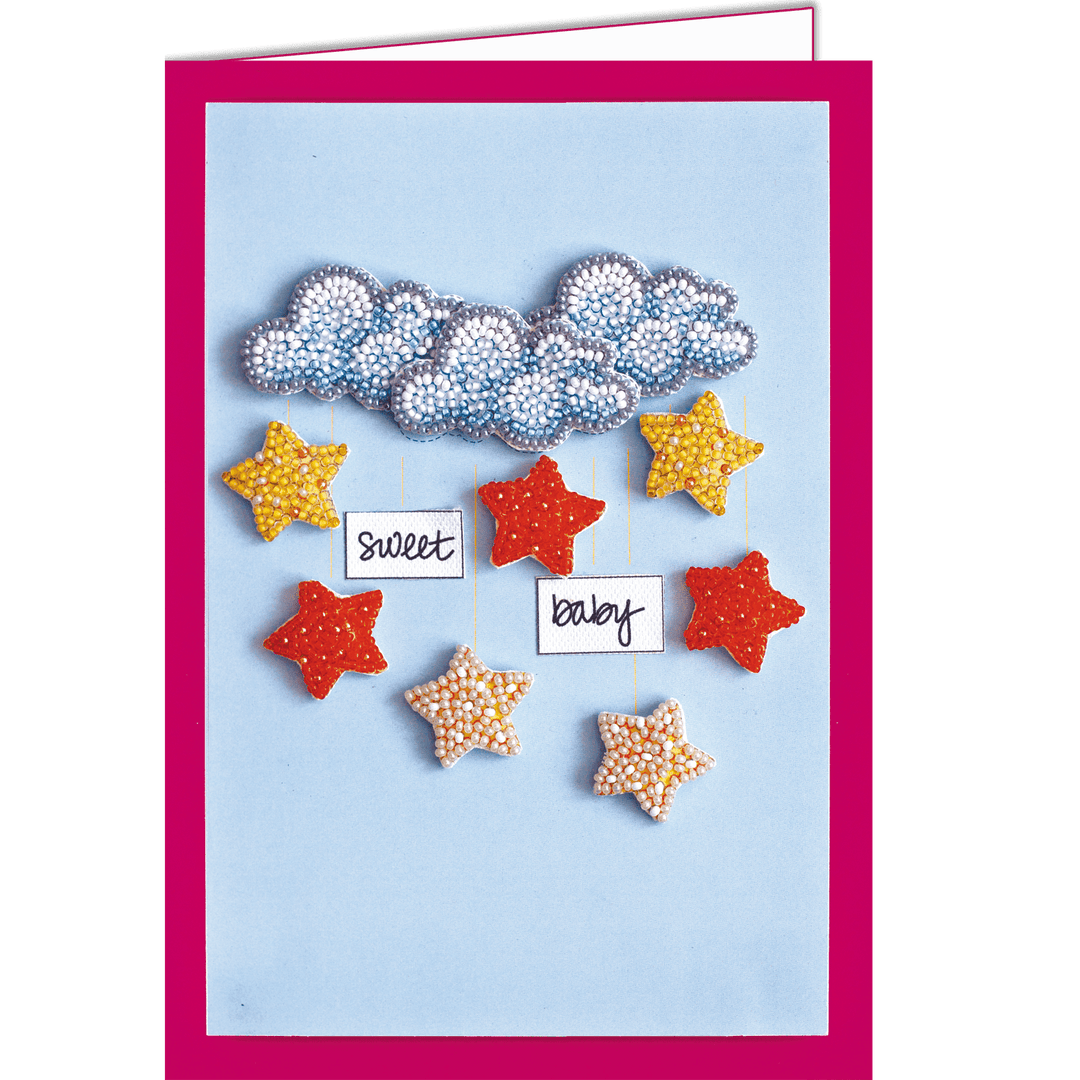 Postcard cross-stitch kit - Among stars and clouds AOO-001