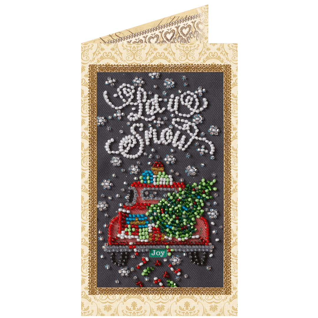 Postcard cross-stitch kit - Snow holiday AO-152