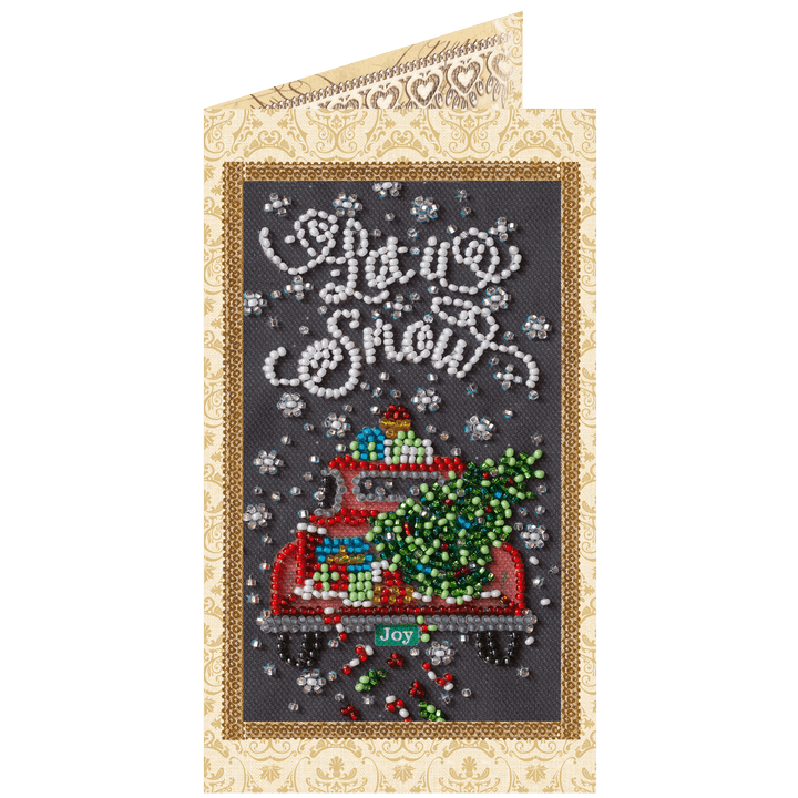 Postcard cross-stitch kit - Snow holiday AO-152