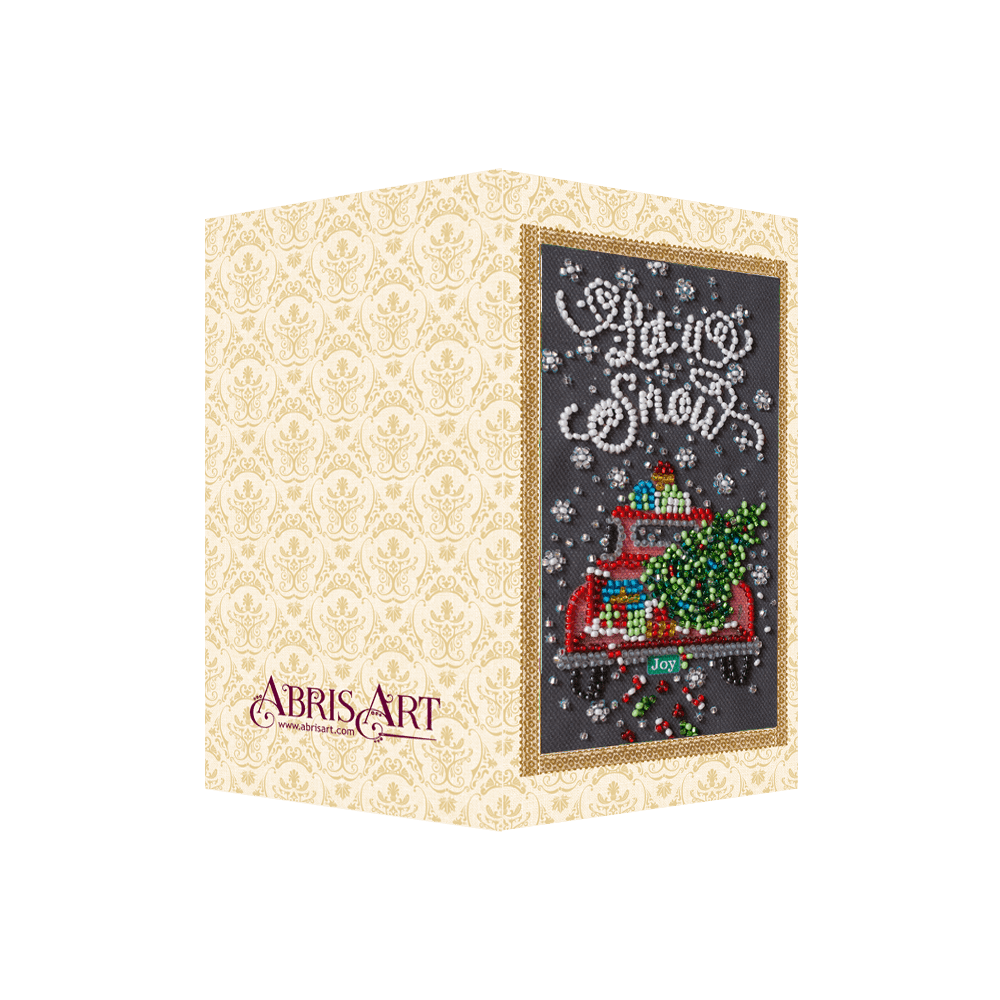 Postcard cross-stitch kit - Snow holiday AO-152