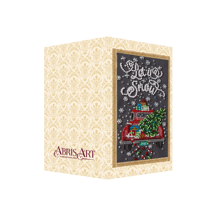Postcard cross-stitch kit - Snow holiday AO-152
