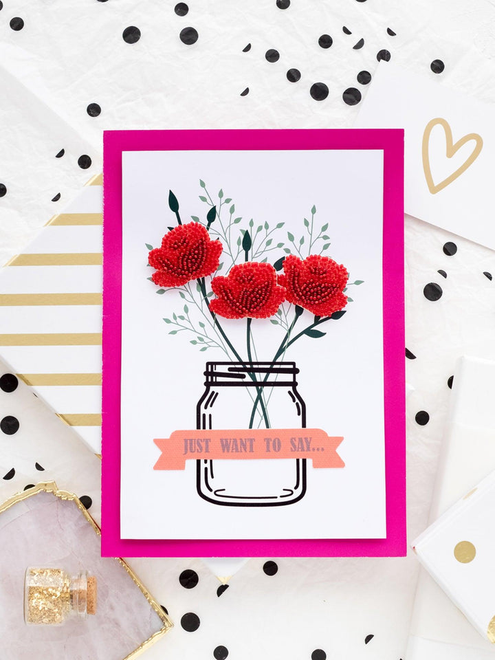 Postcard cross-stitch kit - Happiness in little things AOO-004