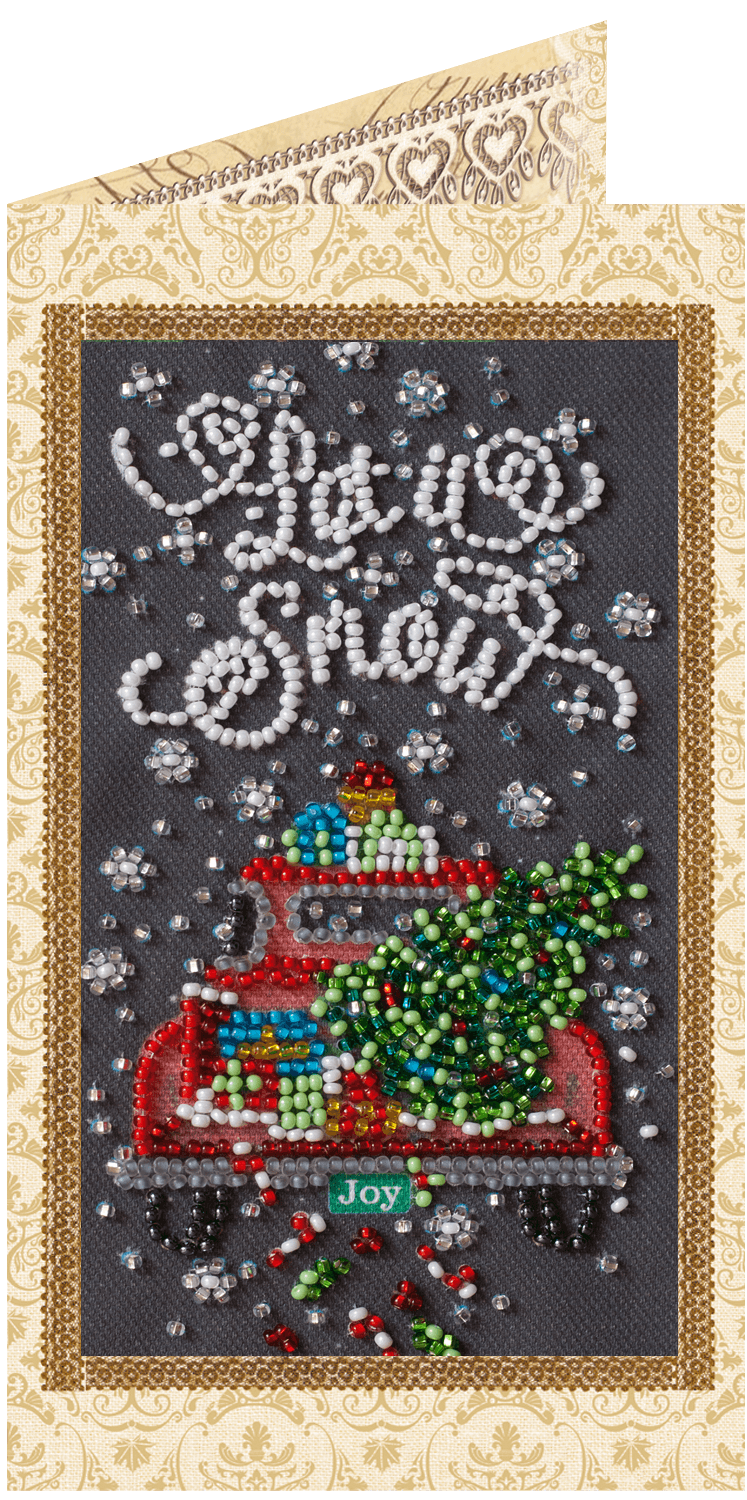 Postcard cross-stitch kit - Snow holiday AO-152