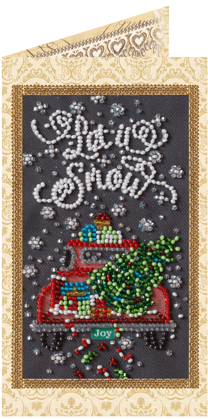 Postcard cross-stitch kit - Snow holiday AO-152