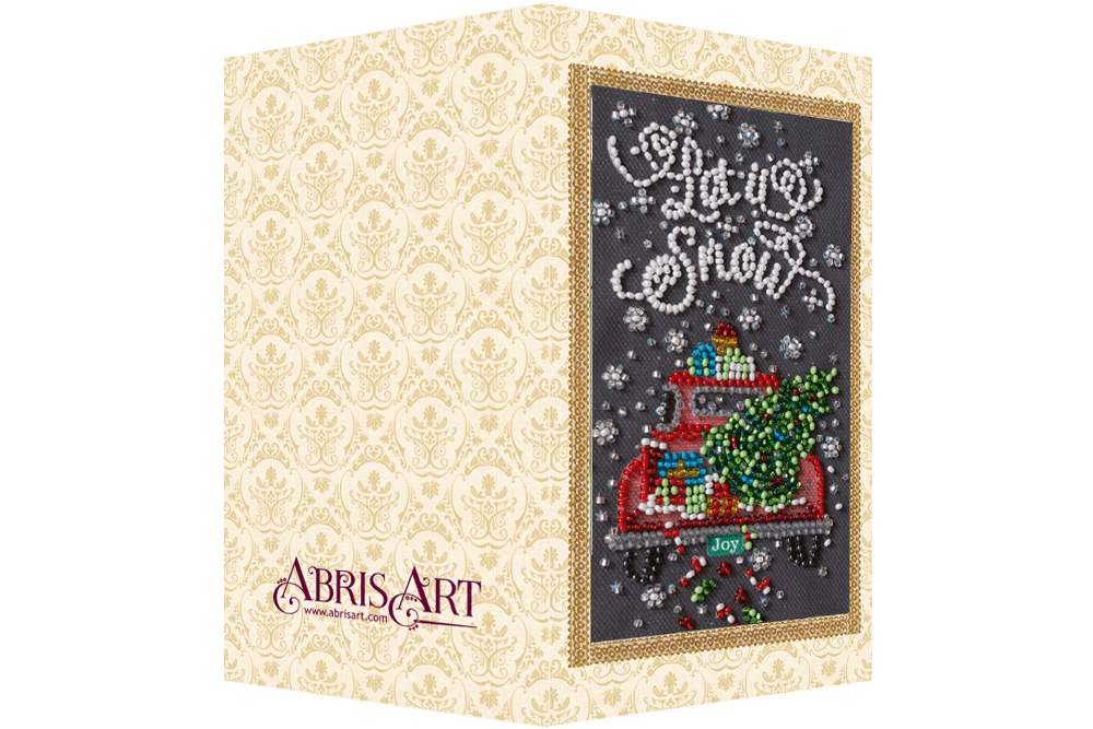Postcard cross-stitch kit - Snow holiday AO-152