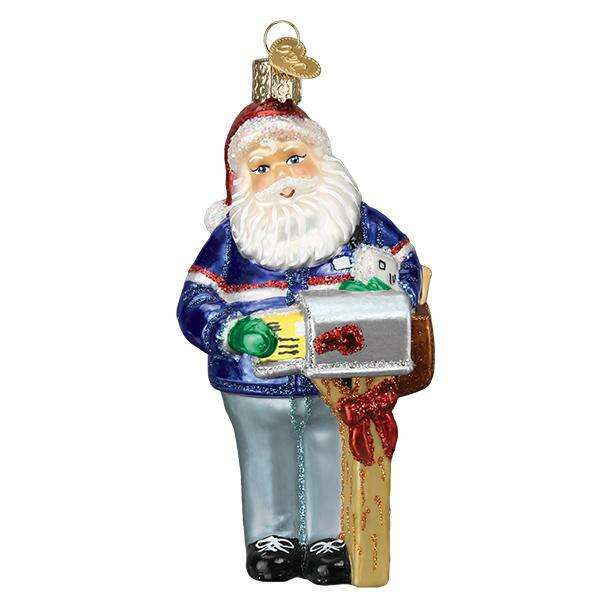 Old World Christmas Postman Santa Blown Glass Ornament