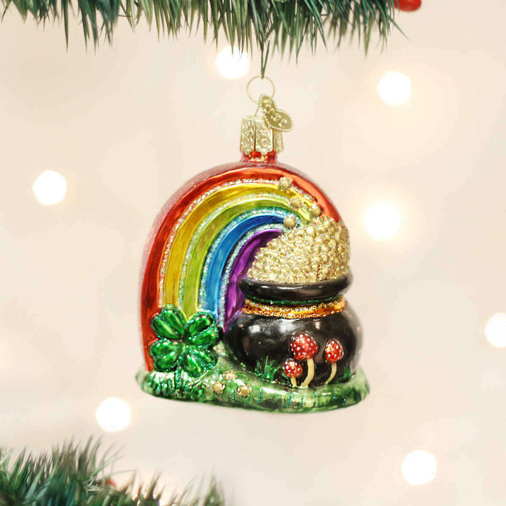 Old World Christmas Pot Of Gold Blown Glass Ornament