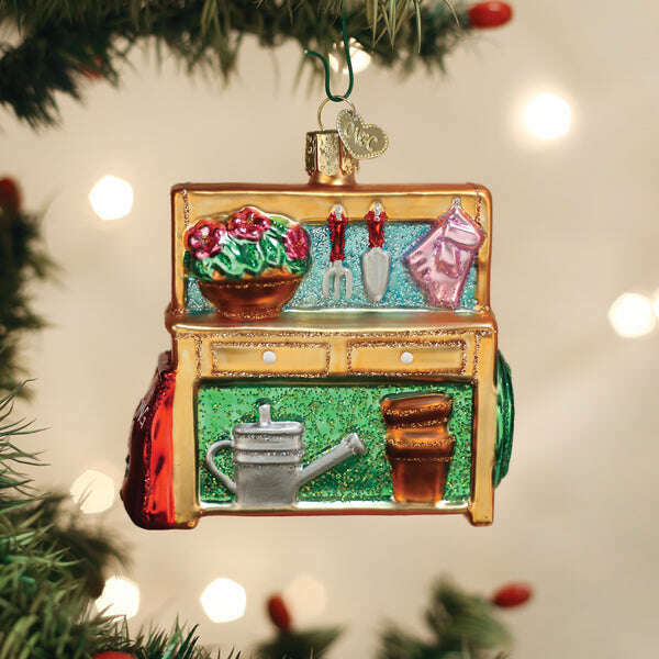 Old World Christmas Potting Bench Blown Glass Ornament
