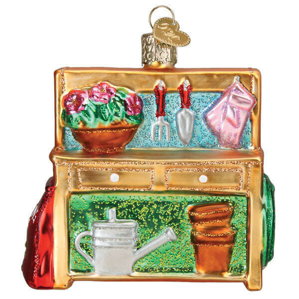 Old World Christmas Potting Bench Blown Glass Ornament